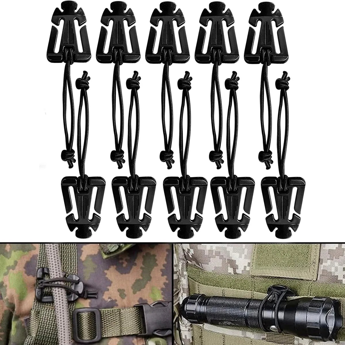 10pcs Molle Attachment Clips