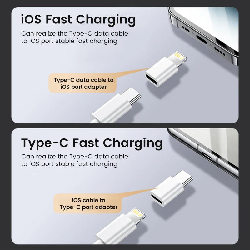 USB C To Lightning Adapter For iOS Male to Type C Female Converter for iPhone