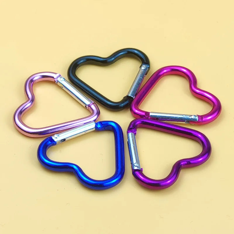 1 Pcs Heart-shaped Aluminum Carabiner Key Chain